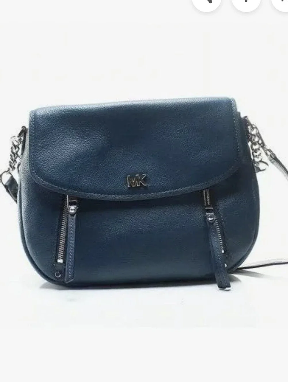 MICHAEL KORS Evie Luxe Teal Pebble Leather Flap Shoulder Bag Crossbody NWT